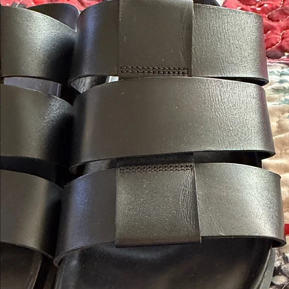 Allen Edmonds Black Men's Leather Sandals - Picture 7 of 13